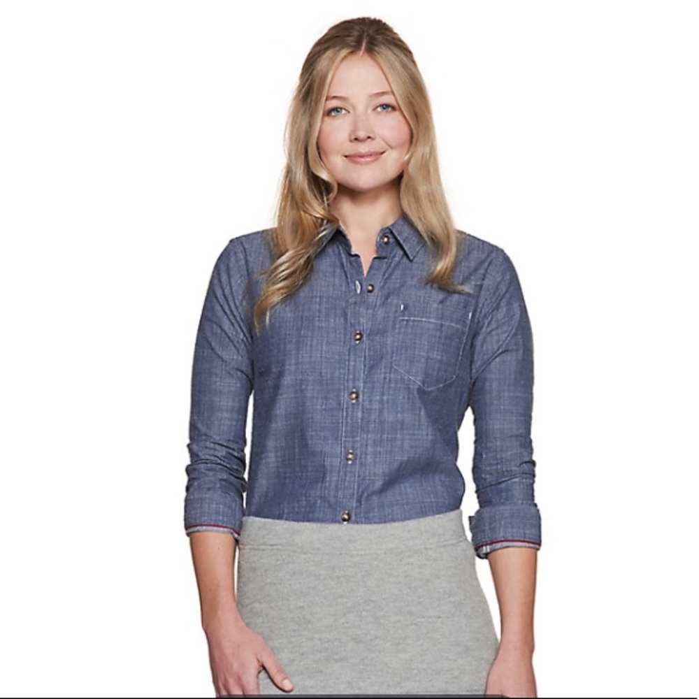 Chambray Slub Long Sleeve Shirt Deep Navy